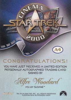 2000 SkyBox Star Trek Cinema 2000 - Autographs #A4 Alfre Woodard Back
