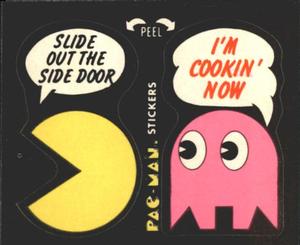 1980 Fleer Pac-Man Stickers & Rub-Offs #6 SLIDE OUT THE SIDE DOOR. 