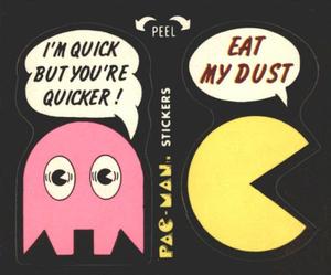 1980 Fleer Pac-Man Stickers & Rub-Offs #18 I'M QUICK BUT YOU'RE QUICKER!. 