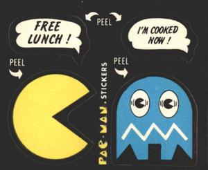 1980 Fleer Pac-Man Stickers & Rub-Offs #24 FREE LUNCH!. 