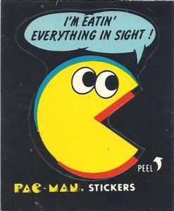 1980 Fleer Pac-Man Stickers & Rub-Offs #45 I'M EATIN' EVERYTHING IN SIGHT! Front