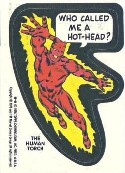 1976 Topps Marvel Super Heroes Stickers #NNO Human Torch Front