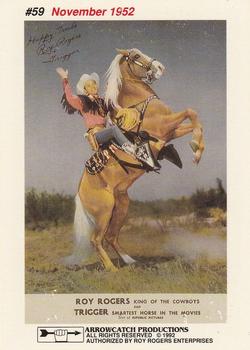 1992 Roy Rogers King of the Cowboys #59 November 1952 Back