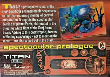 2000 Inkworks Titan A.E. - Future of Earth Foil #C4 Spectacular Prologue Back