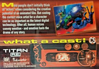 2000 Inkworks Titan A.E. - Future of Earth Foil #C5 What a Cast! Back