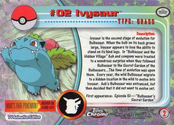 2000 Topps Chrome Pokemon #2 Ivysaur Back
