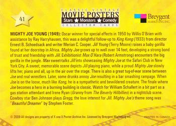 2009 Classic Vintage Movie Posters: Stars, Monsters & Comedy #41 Mighty Joe Young (1949) Back