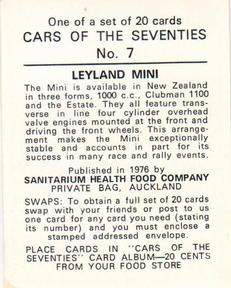 1976 Sanitarium Cars Of The Seventies (NZ Release) #7 Leyland Mini Back