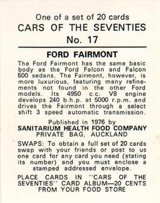 1976 Sanitarium Cars Of The Seventies (NZ Release) #17 Ford Fairmont Back