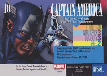 2015 Fleer Retro Marvel - 1993 Skybox Marvel Universe #10 Captain America Back
