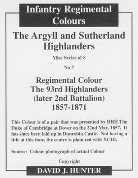 2013 Regimental Colours : Miscellaneous Colours #7 Regimental Colour 93rd Foot 1857-1871 Back