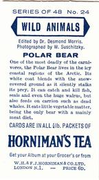 1958 Hornimans Tea Wild Animals #24 Polar Bear Back