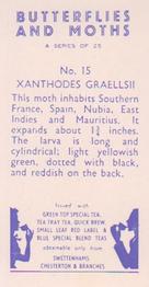 1960 Swettenhams Tea Butterflies and Moths #15 Xanthodes Graellsii Back