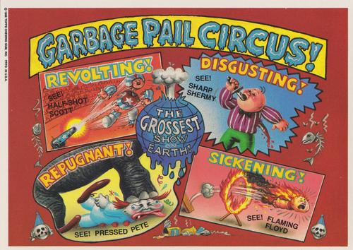 1986 Topps Garbage Pail Kids Giant Series 2 #10 Garbage Pail Circus. Front