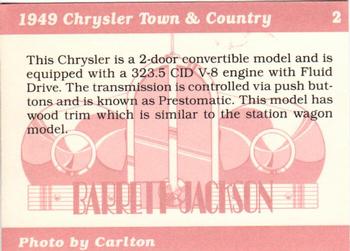 1996 Barrett Jackson Showcase #2 1949 Chrysler Town & Country Back