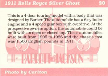 1996 Barrett Jackson Showcase #20 1911 Rolls Royce Silver Ghost Back
