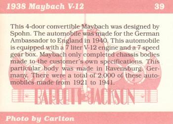 1996 Barrett Jackson Showcase #39 1938 Maybach V-12 Back