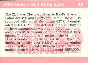 1996 Barrett Jackson Showcase #43 1969 Camero ZL-1 Rally Sport Back