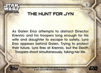 2017 Topps Star Wars Rogue One Series 2 - Gray #5 The Hunt for Jyn Back