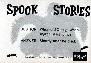 1961 Leaf Spook Stories #92 Who said I'm bad luck? Back
