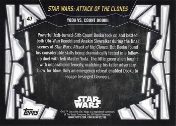 2017 Topps Star Wars 40th Anniversary - Green #47 Yoda vs. Count Dooku Back