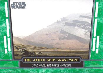 2017 Topps Star Wars 40th Anniversary - Green #56 The Jakku Ship Graveyard Front