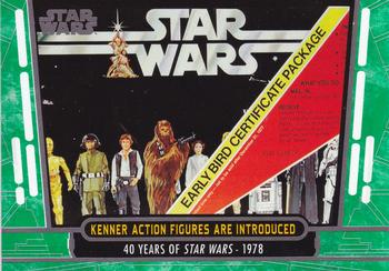2017 Topps Star Wars 40th Anniversary - Green #62 Kenner Action Figures are Introduced Front