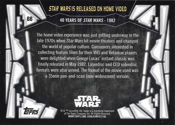 2017 Topps Star Wars 40th Anniversary - Green #66 Star Wars in Released on Home Video Back