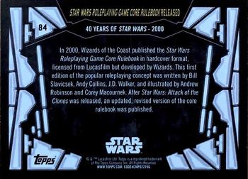 2017 Topps Star Wars 40th Anniversary - Green #84 Star Wars Roleplaying Game Core Rulebook Released Back