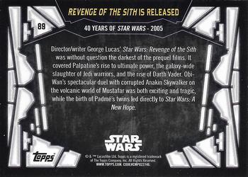 2017 Topps Star Wars 40th Anniversary - Green #89 Revenge of the Sith is Released Back