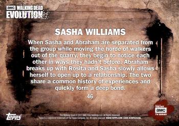 2017 Topps The Walking Dead: Evolution #46 Sasha Williams Back