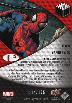 2017 Upper Deck Marvel Premier #38 Spider-Man Back
