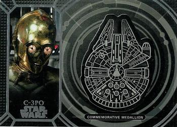 2017 Topps Star Wars 40th Anniversary - Medallions #MMC-3 C-3PO – Millennium Falcon Front