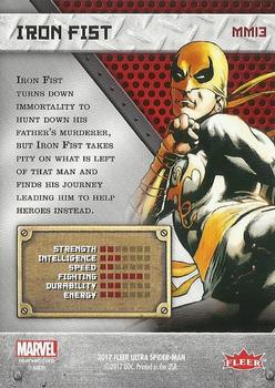 2017 Fleer Ultra Marvel Spider-Man - Marvel Metal #MM13 Iron Fist Back