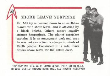 1981 Leaf 1967 Star Trek (Reprint) #60 Shore Leave Surprise Back