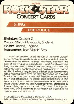 1985 AGI Rock Star #41 Sting / The Police Back