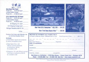 1996 SkyBox 30 Years of Star Trek Phase Three - Poster Order Blueprints #8 U.S.S. Enterprise NCC-1701 Back