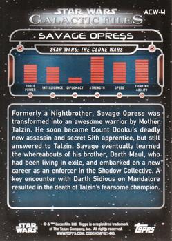 2017 Topps Star Wars: Galactic Files Reborn - Blue #ACW-4 Savage Opress Back