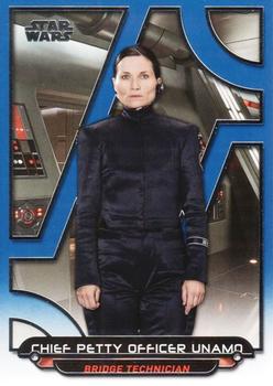 2017 Topps Star Wars: Galactic Files Reborn - Blue #TFA-28 Chief Petty Officer Unamo Front