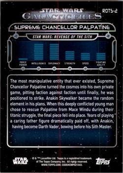2017 Topps Star Wars: Galactic Files Reborn - Orange #ROTS-2 Supreme Chancellor Palpatine Back