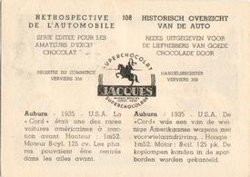 1955 Chocolat Jacques Retrospective de l'automobile #108 1935 - Auburn Back