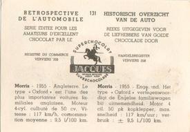 1955 Chocolat Jacques Retrospective de l'automobile #131 1955 - Morris Back