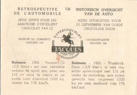 1955 Chocolat Jacques Retrospective de l'automobile #134 1955 - Salmson Back