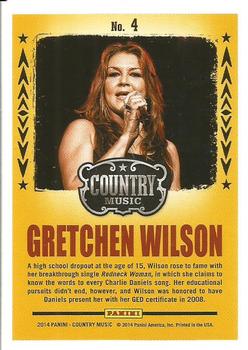 2014 Panini Country Music - Backstage Pass Purple #4 Gretchen Wilson Back
