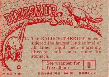 1961 Nu-Cards Dinosaur Series #73 Baluchitherium Back