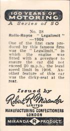 1955 Robert Miranda 100 Years of Motoring #28 Rolls-Royce 
