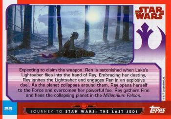 2017 Topps Star Wars Journey to the Last Jedi (UK Release) #28 Rey vs. Kylo Ren Back