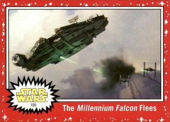 2017 Topps Star Wars Journey To The Last Jedi - Starfield Red #109 The Millennium Falcon Flees Front