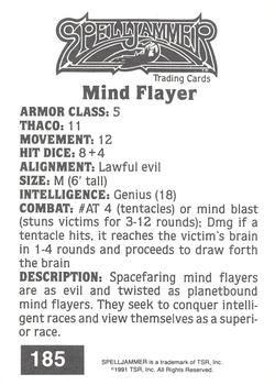 1991 TSR Advanced Dungeons & Dragons #185 Mind Flayer Back