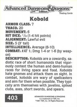 1991 TSR Advanced Dungeons & Dragons #403 Kobold Back
